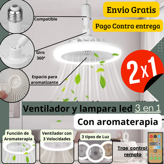 Promo(2x1) Lámpara LED 3 en 1 con ventilador para aromaterapia
